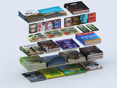 Diverse Books Magazines Stacked With Colorful Covers And Assorted Topics 3d model