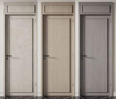 Modern Hinged Doors in Three Colors Light Wood Beige and Gray for Home Interior Design 3d model