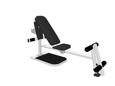 Adjustable Fitness Bench With Black Padded Seat Backrest Metal Frame For Home Gym Training 3d model