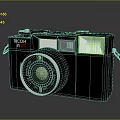 Stylish Black RICOH Digital Camera With Vintage Design And Classic Lens
