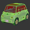 Elderly Friendly Compact Electric Car With Black Roof And Yellow Wheels