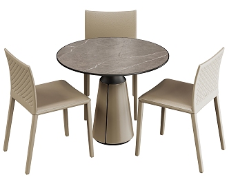 Modern leisure table and chair combination 3d model