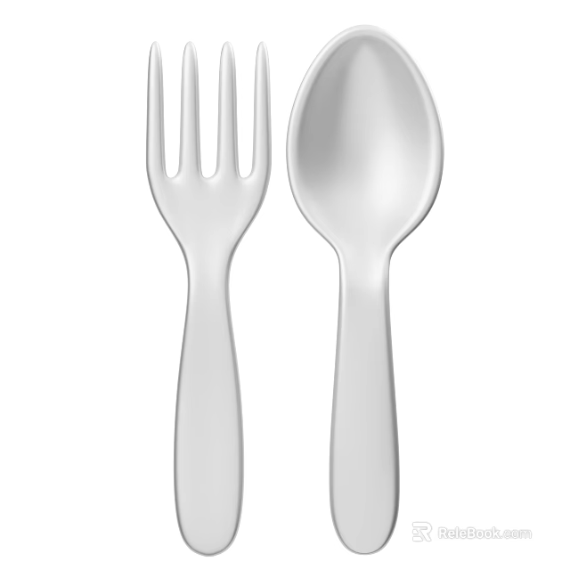 Stainless Steel Kitchen Utensils Set Featuring Fork And Spoon For Daily Use 3d model 