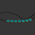 Modern Stylish Necklace With Black Chain And Blue Square Pendants Design