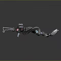 Futuristic Sci Fi Weapon Design With Metallic Body Red Scope And Streamlined Structure 3d model