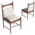 Modern Minimalist Dining Chairs With Wooden Frame And Light Colored Cushions