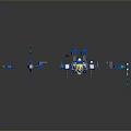 Game Movie Character 3D Mech Model Blue And White With Green Weapons And Detachable Parts