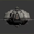Highly Detailed Sci-Fi Spaceship Model With Intricate Metallic Structure And Futuristic Design