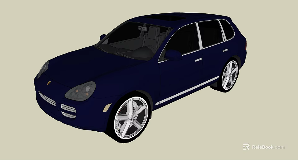 Dark Blue SUV With Modern Sleek Design And Silver Alloy Wheels 3d model 