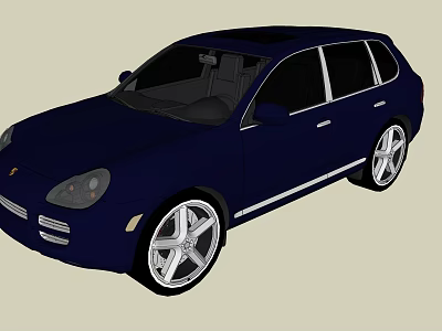 Dark Blue SUV With Modern Sleek Design And Silver Alloy Wheels 3d model