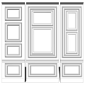 White Wainscoting Interior Decor With Different Panel Designs For Home Walls 3d model