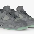 Gray High Top Sneakers With Textured Upper Light Green Sole And Ventilation Holes