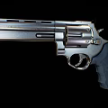 Colt Silver Revolver Handgun With Black Grip Detailed Chrome Finish Close Up View