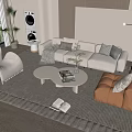 Modern Sofa Coffee Table Combination Sofa Coffee Table 3d model