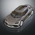 Silver sports car featuring sleek aerodynamic exterior and modern design elements