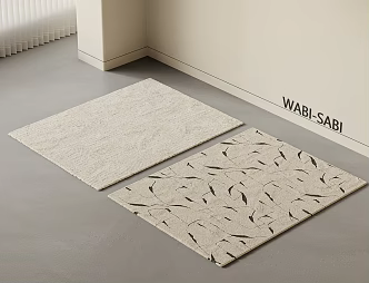 Modern Cream Style Carpet Combination Black and White Carpet Plush Carpet 3d model