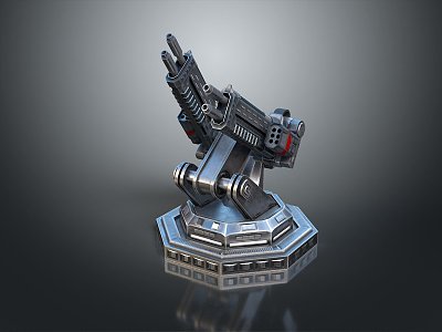 laser tower turret turntable sci-fi tower defense game tower defense sci-fi turret game turret game turret 3d model