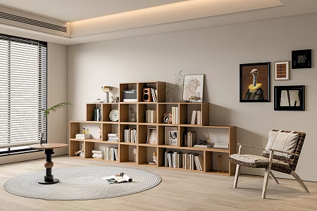 Bookcase Bookshelf Ornaments Book Decorative Cabinet 3d model