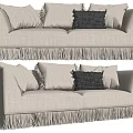 Modern double sofa three-seat sofa 3d model