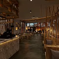 Traditional Tea House Interior Design With Wooden Furniture Decorative Lanterns And Cozy Seating