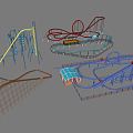 Modern roller coaster 3d model