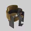 Wooden Frame Accent Chair With Patterned Fabric Upholstery And Armrests