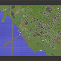 3D Urban Area Master Plan Model With Waterfront Green Spaces Buildings And Road Network