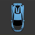 Blue Sports Car With Sleek Design Rear Spoiler Alloy Wheels And Shiny Finish