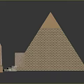 Scenic Ancient Pyramid Landscape Featuring Brick Structure Golden Top Stone Pillars and Entrance