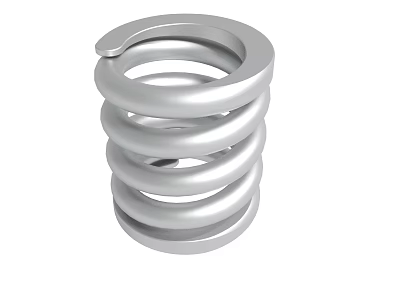 High Quality Metal Coil Compression Spring With Multiple Coils And Shiny Surface 3d model