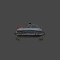 Retro Futuristic Functional Car With Metallic Body Gull Wing Doors And Streamlined Design
