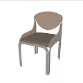 Modern Minimalist Dining Chairs With Wooden Frame Beige Upholstered Seat And Curved Backrest