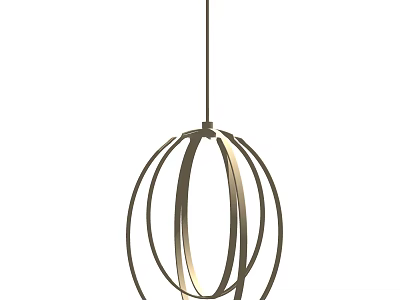 Modern Circular Metal Ring Pendant Light With Warm Glow And Sleek Design 3d model