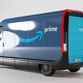 Blue Amazon Prime Delivery Van With Company Logo And Modern Design