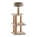 Multi Level Cat Tree With Wooden Posts And Plush Platforms For Pet Climbing 3d model