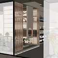 Tea Specialty Store Modern Exterior With Glass Doors Interior Display Shelves And Green Plants