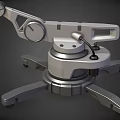 Industrial Robotic Arm With Metallic Structure And Rotary Joints On Stable Base
