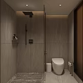 Hotel Room Interior With Beige Walls Bamboo Painting Wooden Flooring And Minimalist Design
