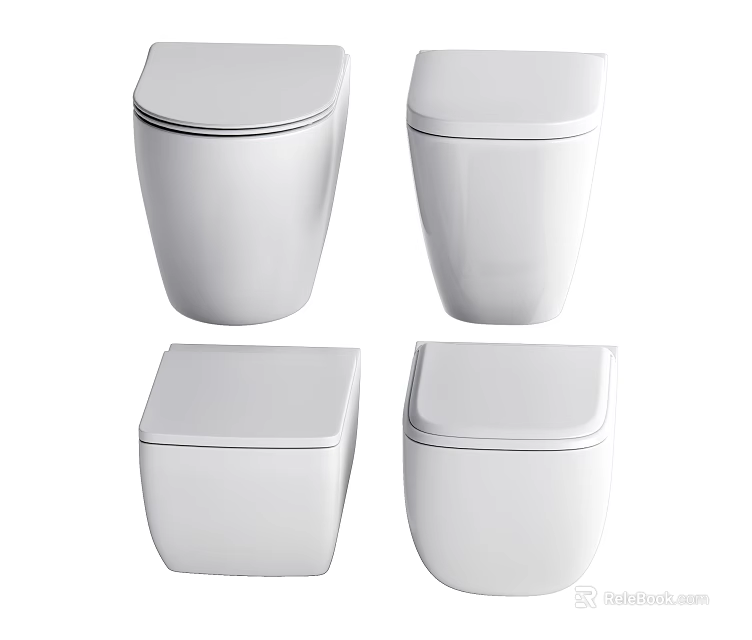 Modern White Toilet Designs With Sleek Contours And Contemporary Styles 3d model 