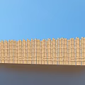 Simple Wooden Fence With Vertical Slats And Natural Light Brown Finish