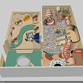Electric Toys in Children's Indoor Play Area with Ball Pit Slide and Interactive Structures
