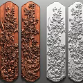 Elegant Intricate Carved Wooden And White Decorative Panels With Floral Patterns