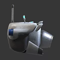 Small White And Gray Futuristic Robot With Antenna Glowing Eyes And Mechanical Design
