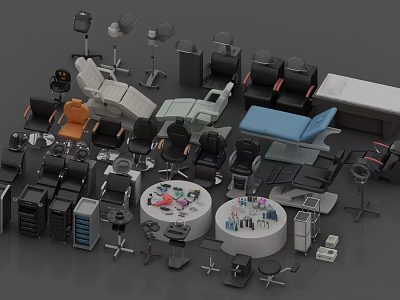 Modern Luxury Massage Chair Collection With Ergonomic Design And Soft Padding 3d model