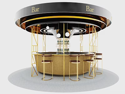 Modern Bar Counter 3d model Modern Bar Counter 3d model