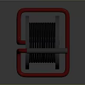 Efficient Household Cable Reel with Black Reel Red Stand and Black Handle for Cord Storage