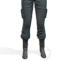 Black Tactical Full Body Outfit With Sleeves Pants And Boots