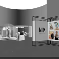 Modern Exhibition Booth Design With Curved Structure Spherical Installation MIK Signage And Panel Displays