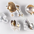Inflatable Animal Pet Models With Various Dog Breeds Designs Shiny Silver And Transparent Surface