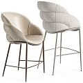 Elegant Modern Single Chair With Light Leather Upholstery And Metal Legs Design